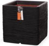 Capi europe Capi Nature Rib NL 41x41x41cm vierkante plantenbak zwart online kopen