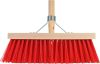 Talen Tools Bezem rood 41 cm met beugel en houten steel 140 cm online kopen