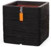 Capi europe Capi Nature Rib NL 41x41x41cm vierkante plantenbak zwart online kopen