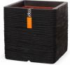 Capi europe Capi Nature Rib NL 41x41x41cm vierkante plantenbak zwart online kopen