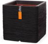 Capi europe Capi Nature Rib NL 41x41x41cm vierkante plantenbak zwart online kopen